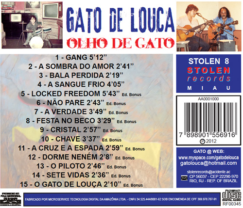 Contracapa do CD Olho de
                    Gato