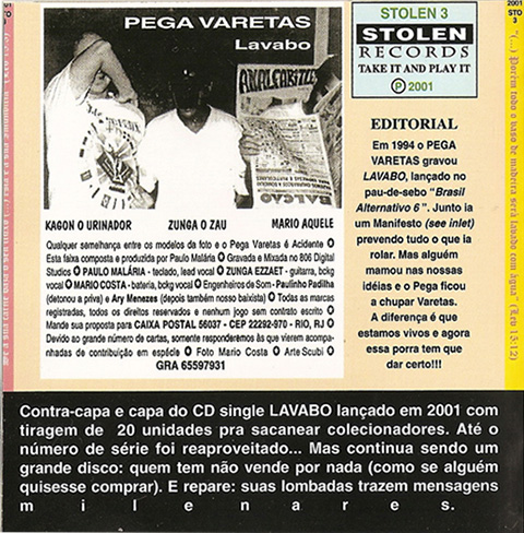Fundo do
                CD Pega Varetas original