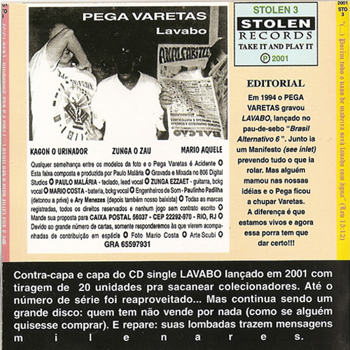 Lavabo
                          original leaflet cover