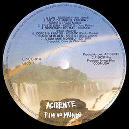 Fim do Mundo original vinyl label
